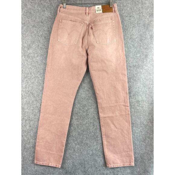 Levis 501 Jeans Men 30x32 Pink Denim Button Fly Straight High Rise Faded NEW - Picture 8 of 15